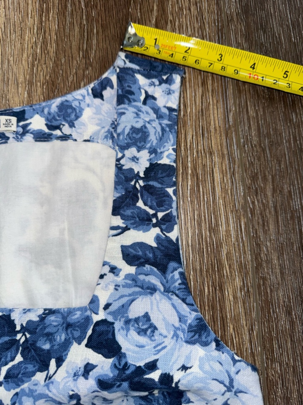 Abercrombie & Fitch Linen Blend Wide Strap Blue Floral Mini Dress Size XS š - Picture 7 of 10